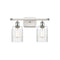 Hadley Bath Vanity Light shown in the White and Polished Chrome finish with a Clear shade