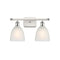 Castile Bath Vanity Light shown in the White and Polished Chrome finish with a White shade