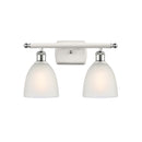 Castile Bath Vanity Light shown in the White and Polished Chrome finish with a White shade