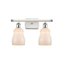 Ellery Bath Vanity Light shown in the White and Polished Chrome finish with a White shade