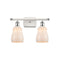 Ellery Bath Vanity Light shown in the White and Polished Chrome finish with a White shade