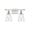 Ellery Bath Vanity Light shown in the White and Polished Chrome finish with a Clear shade