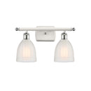 Brookfield Bath Vanity Light shown in the White and Polished Chrome finish with a White shade