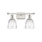 Brookfield Bath Vanity Light shown in the White and Polished Chrome finish with a Clear shade