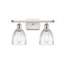 Brookfield Bath Vanity Light shown in the White and Polished Chrome finish with a Clear shade