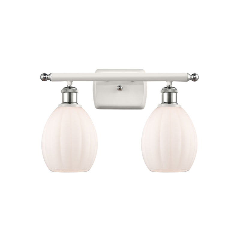 Eaton Bath Vanity Light shown in the White and Polished Chrome finish with a Matte White shade