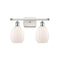 Eaton Bath Vanity Light shown in the White and Polished Chrome finish with a Matte White shade
