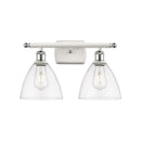 Ballston Dome Bath Vanity Light shown in the White and Polished Chrome finish with a Clear shade