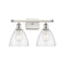 Ballston Dome Bath Vanity Light shown in the White and Polished Chrome finish with a Seedy shade