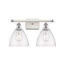 Ballston Dome Bath Vanity Light shown in the White and Polished Chrome finish with a Seedy shade