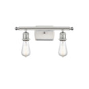 Bare Bulb Bath Vanity Light shown in the White and Polished Chrome finish