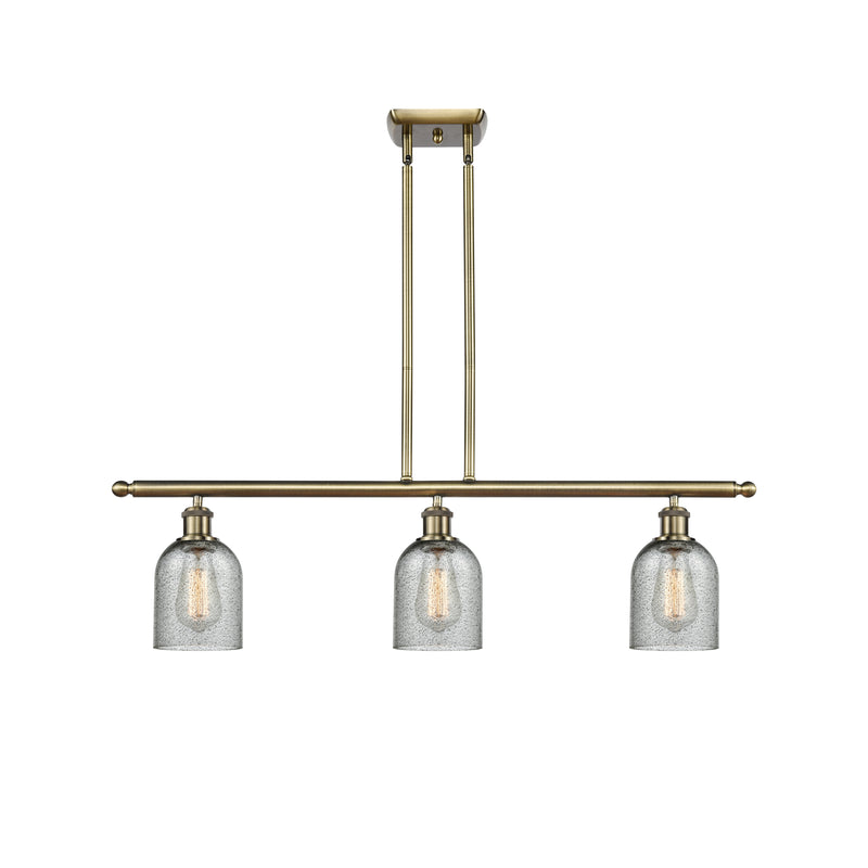 Caledonia Island Light shown in the Antique Brass finish with a Charcoal shade