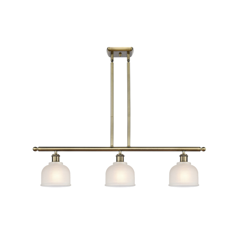 Dayton Island Light shown in the Antique Brass finish with a White shade