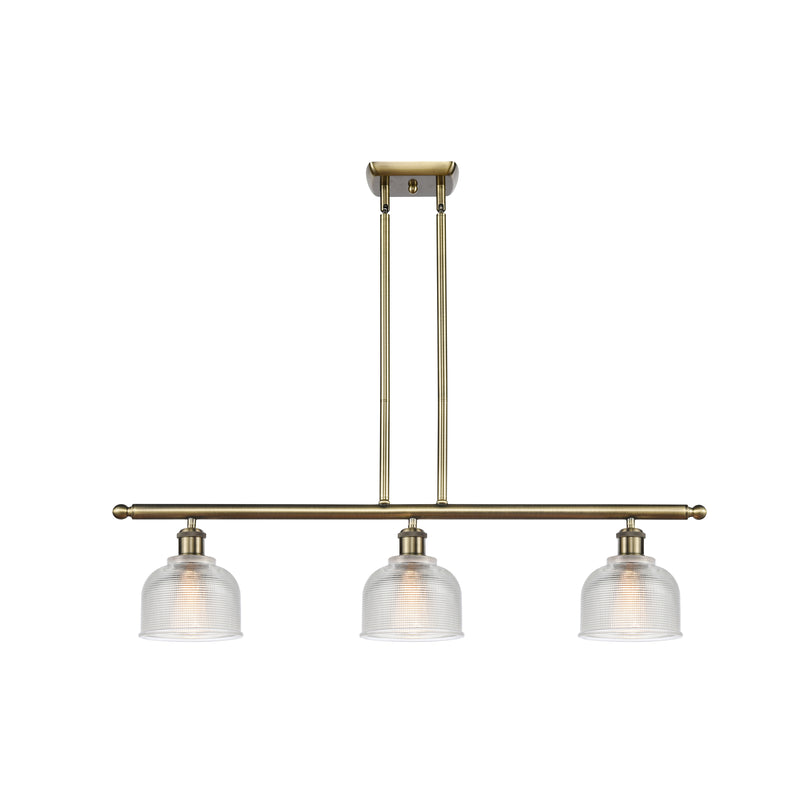 Dayton Island Light shown in the Antique Brass finish with a Clear shade