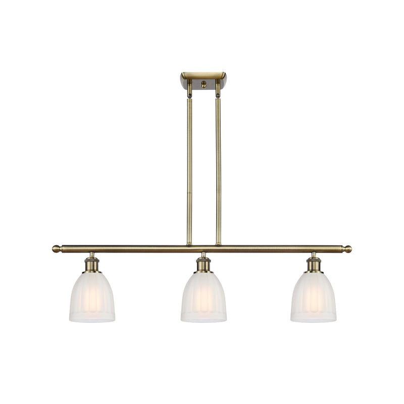 Brookfield Island Light shown in the Antique Brass finish with a White shade