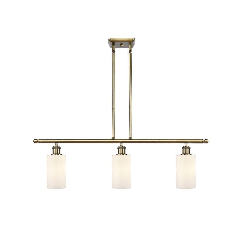 Clymer Island Light shown in the Antique Brass finish with a Matte White shade