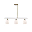 Eaton Island Light shown in the Antique Brass finish with a Matte White shade