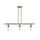 Bare Bulb Island Light shown in the Antique Brass finish