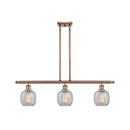 Belfast Island Light shown in the Antique Copper finish with a Clear Crackle shade