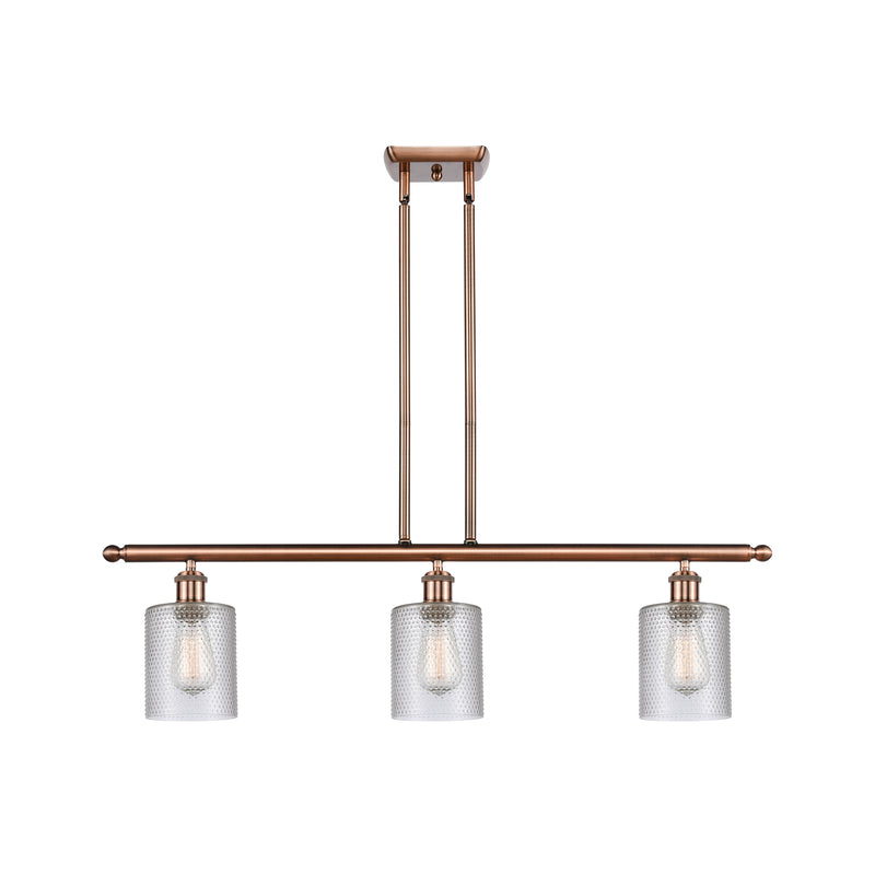 Cobbleskill Island Light shown in the Antique Copper finish with a Clear shade