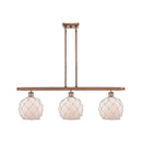 Farmhouse Rope Island Light shown in the Antique Copper finish with a White Glass with White Rope shade