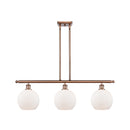 Athens Island Light shown in the Antique Copper finish with a Matte White shade