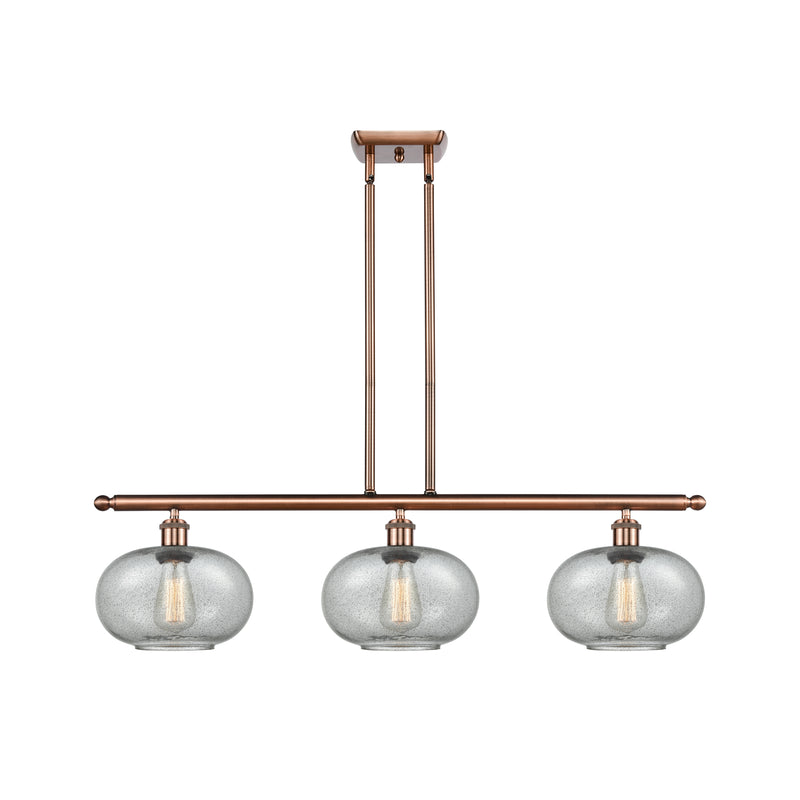 Gorham Island Light shown in the Antique Copper finish with a Charcoal shade