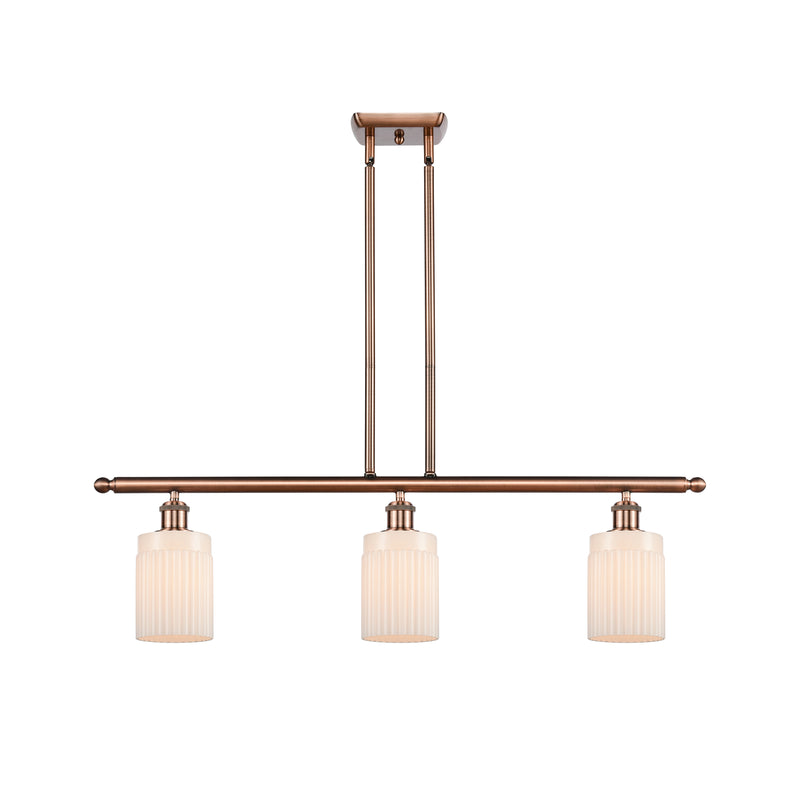 Hadley Island Light shown in the Antique Copper finish with a Matte White shade