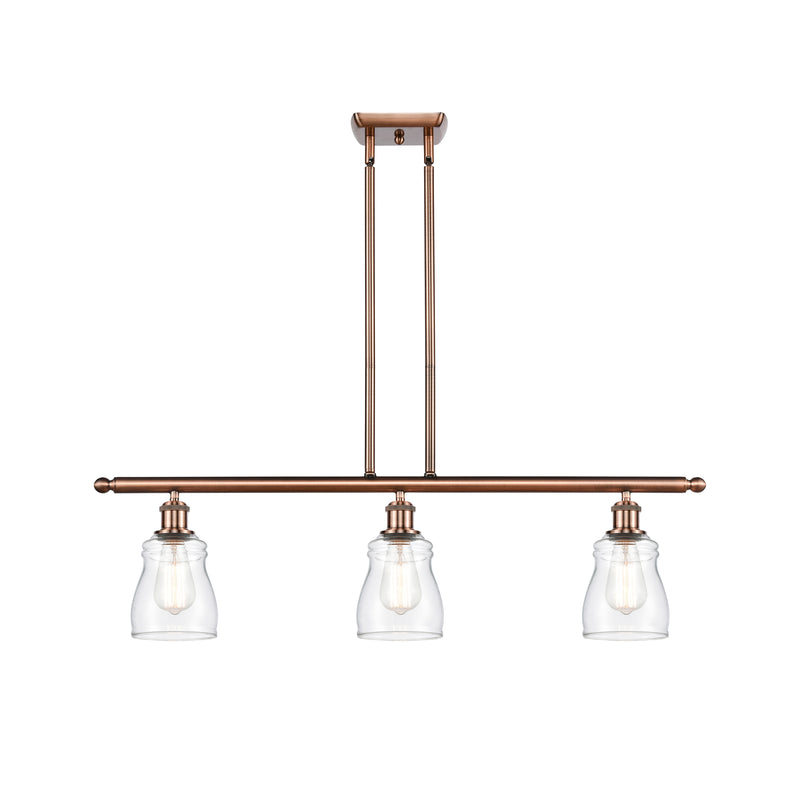 Ellery Island Light shown in the Antique Copper finish with a Clear shade