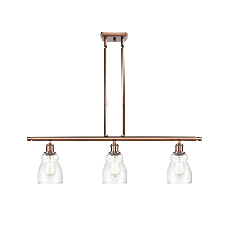 Ellery Island Light shown in the Antique Copper finish with a Seedy shade