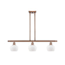 Fenton Island Light shown in the Antique Copper finish with a Matte White shade