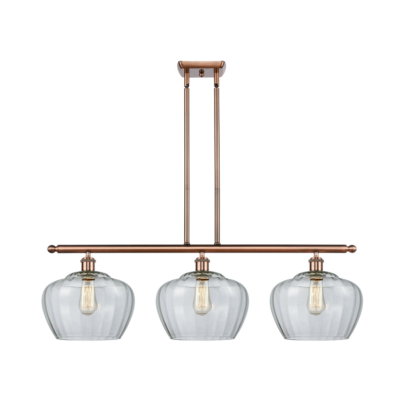 Fenton Island Light shown in the Antique Copper finish with a Clear shade