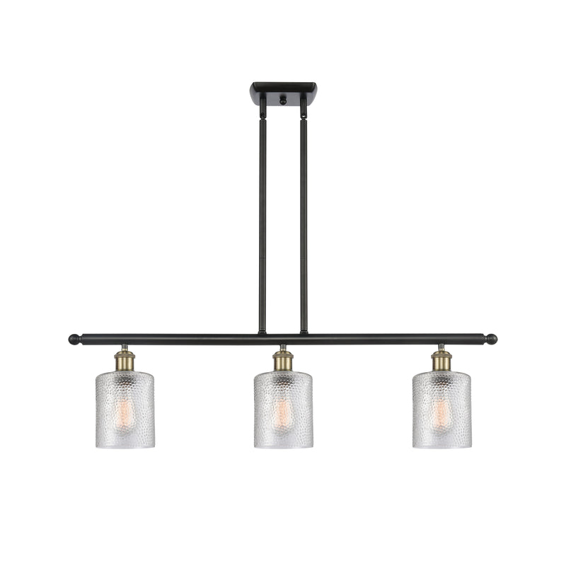 Cobbleskill Island Light shown in the Black Antique Brass finish with a Clear shade