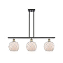 Farmhouse Rope Island Light shown in the Black Antique Brass finish with a White Glass with White Rope shade