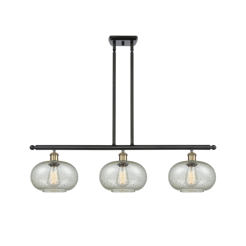 Gorham Island Light shown in the Black Antique Brass finish with a Mica shade