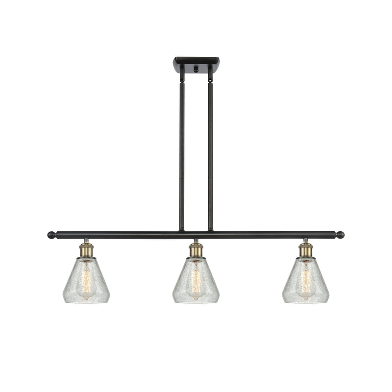 Conesus Island Light shown in the Black Antique Brass finish with a Clear Crackle shade