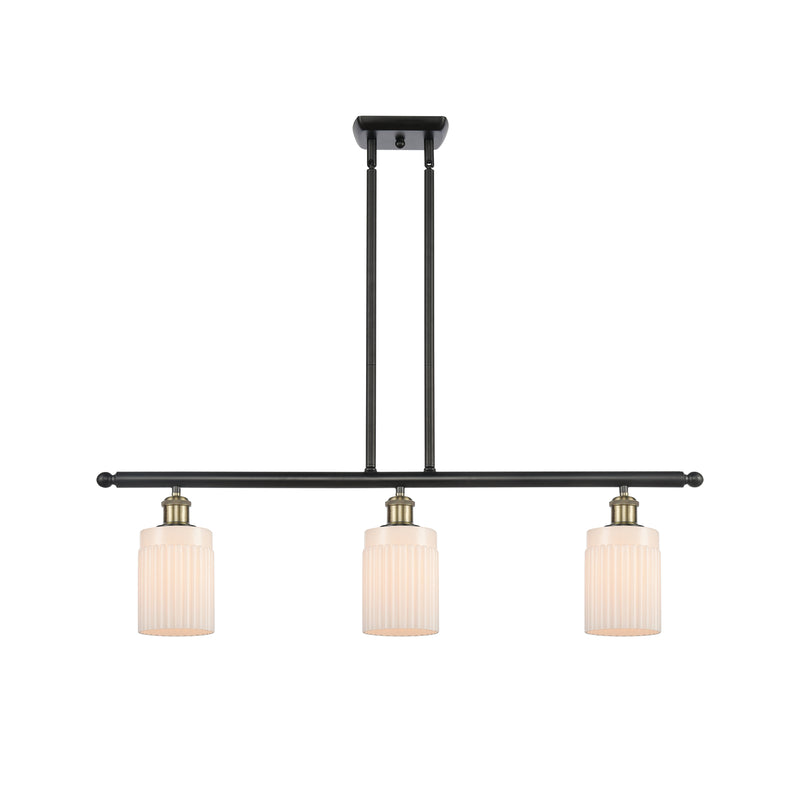 Hadley Island Light shown in the Black Antique Brass finish with a Matte White shade