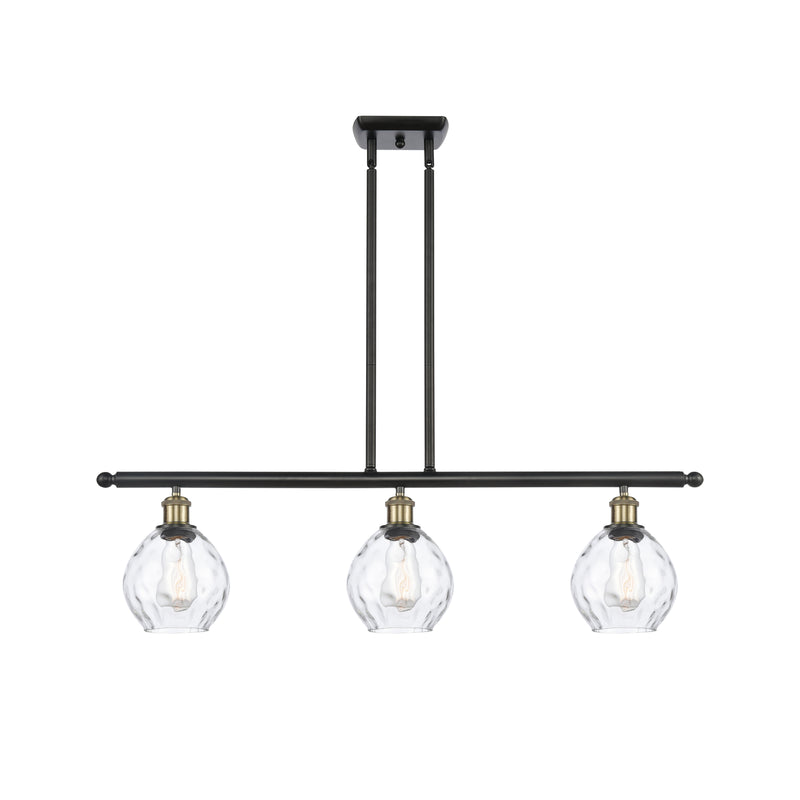 Waverly Island Light shown in the Black Antique Brass finish with a Clear shade