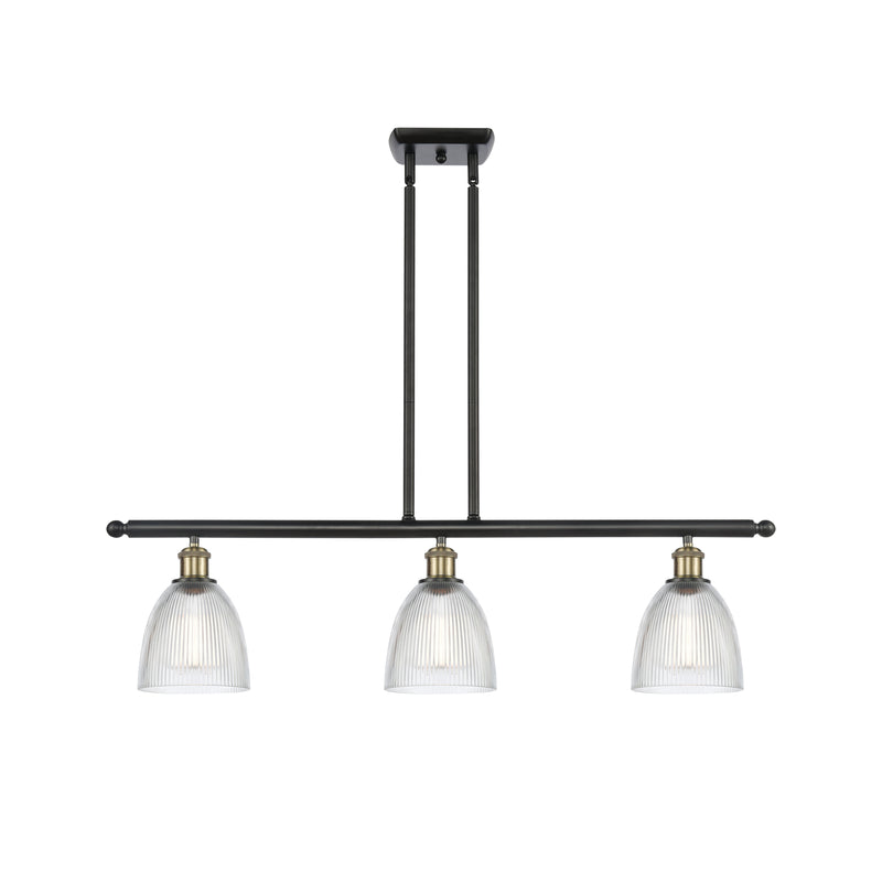 Castile Island Light shown in the Black Antique Brass finish with a Clear shade