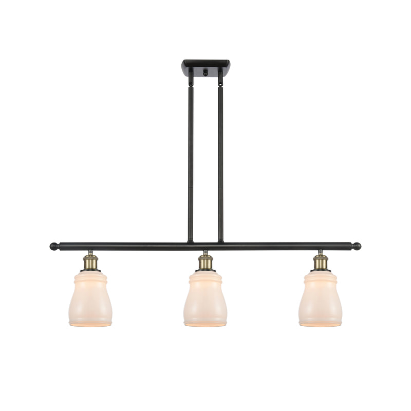 Ellery Island Light shown in the Black Antique Brass finish with a White shade