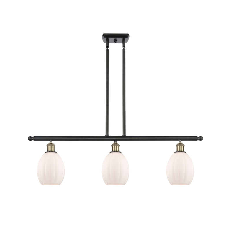 Eaton Island Light shown in the Black Antique Brass finish with a Matte White shade