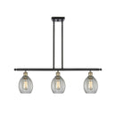 Eaton Island Light shown in the Black Antique Brass finish with a Clear shade