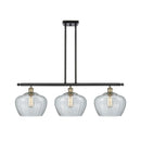 Fenton Island Light shown in the Black Antique Brass finish with a Clear shade