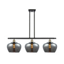 Fenton Island Light shown in the Black Antique Brass finish with a Plated Smoke shade