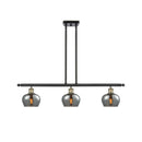 Fenton Island Light shown in the Black Antique Brass finish with a Plated Smoke shade