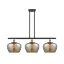 Fenton Island Light shown in the Black Antique Brass finish with a Mercury shade