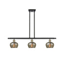 Fenton Island Light shown in the Black Antique Brass finish with a Mercury shade