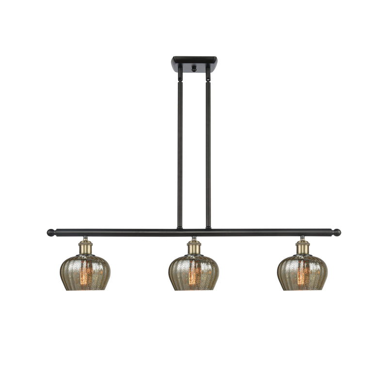 Fenton Island Light shown in the Black Antique Brass finish with a Mercury shade