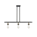 Bare Bulb Island Light shown in the Black Antique Brass finish