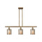 Cobbleskill Island Light shown in the Brushed Brass finish with a Mercury shade